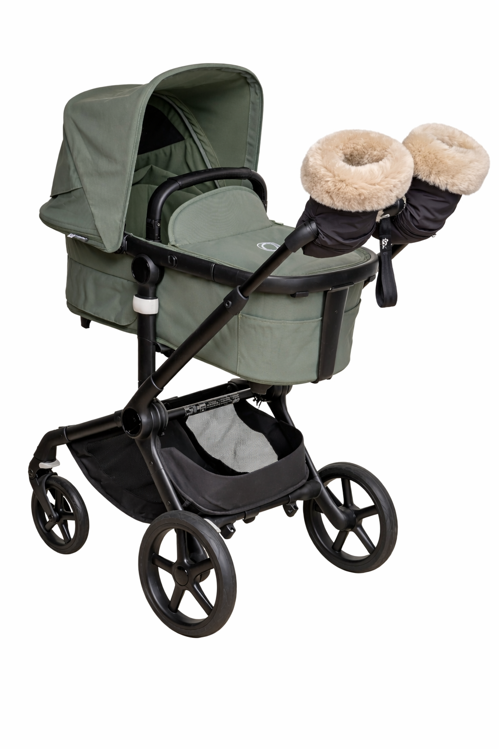 174 fake fur tinkafu beige votter på vogn